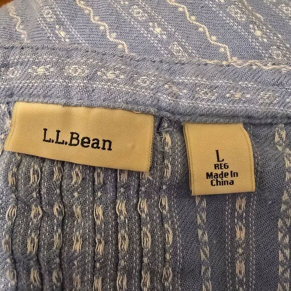 LL bean Vtg Pintuck Dobby Cotton Nightgown flannel Pajamas Modest Cottagecore L - Picture 7 of 11